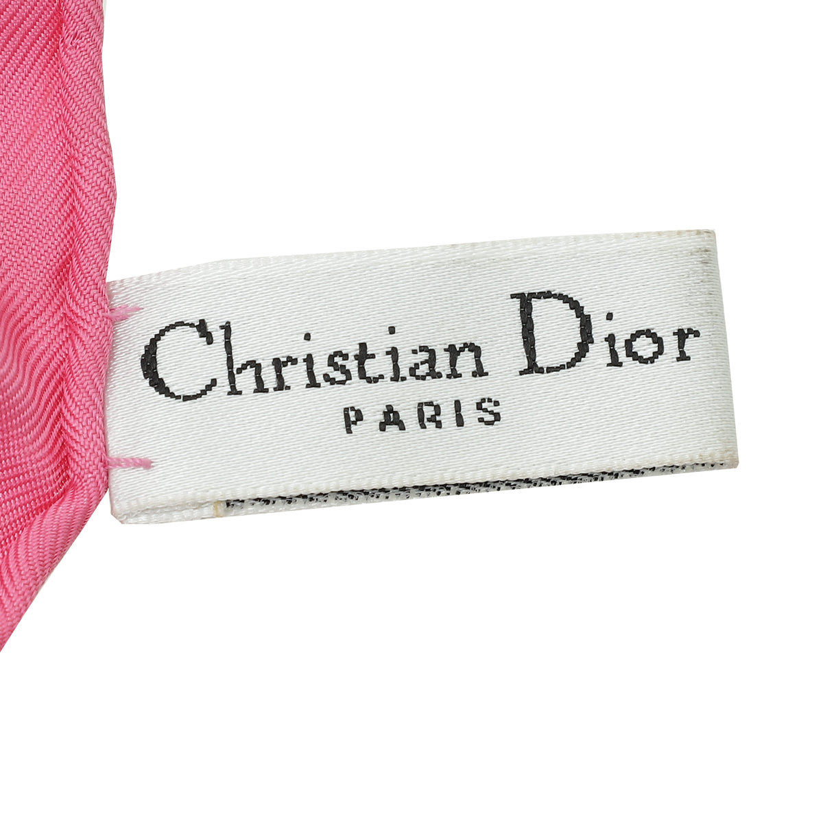 CHRISTIAN DIOR Scarf Silk Dior Monogram Logo Red Pink 80s  Chelsea Vintage  Couture